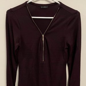 Dynamite long sleeve burgundy zip up